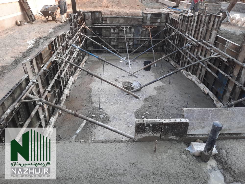 مراحل ساخت استخر بتنی / روش اجرای استخر بتونی / شیوه اجرا استخر خانگی لاکچری