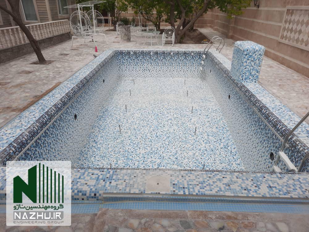 مراحل ساخت استخر بتنی / روش اجرای استخر بتونی / شیوه اجرا استخر خانگی لاکچری